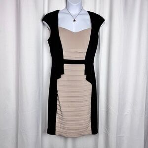 319. JAX Elegant Black and Cream Dress